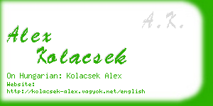 alex kolacsek business card